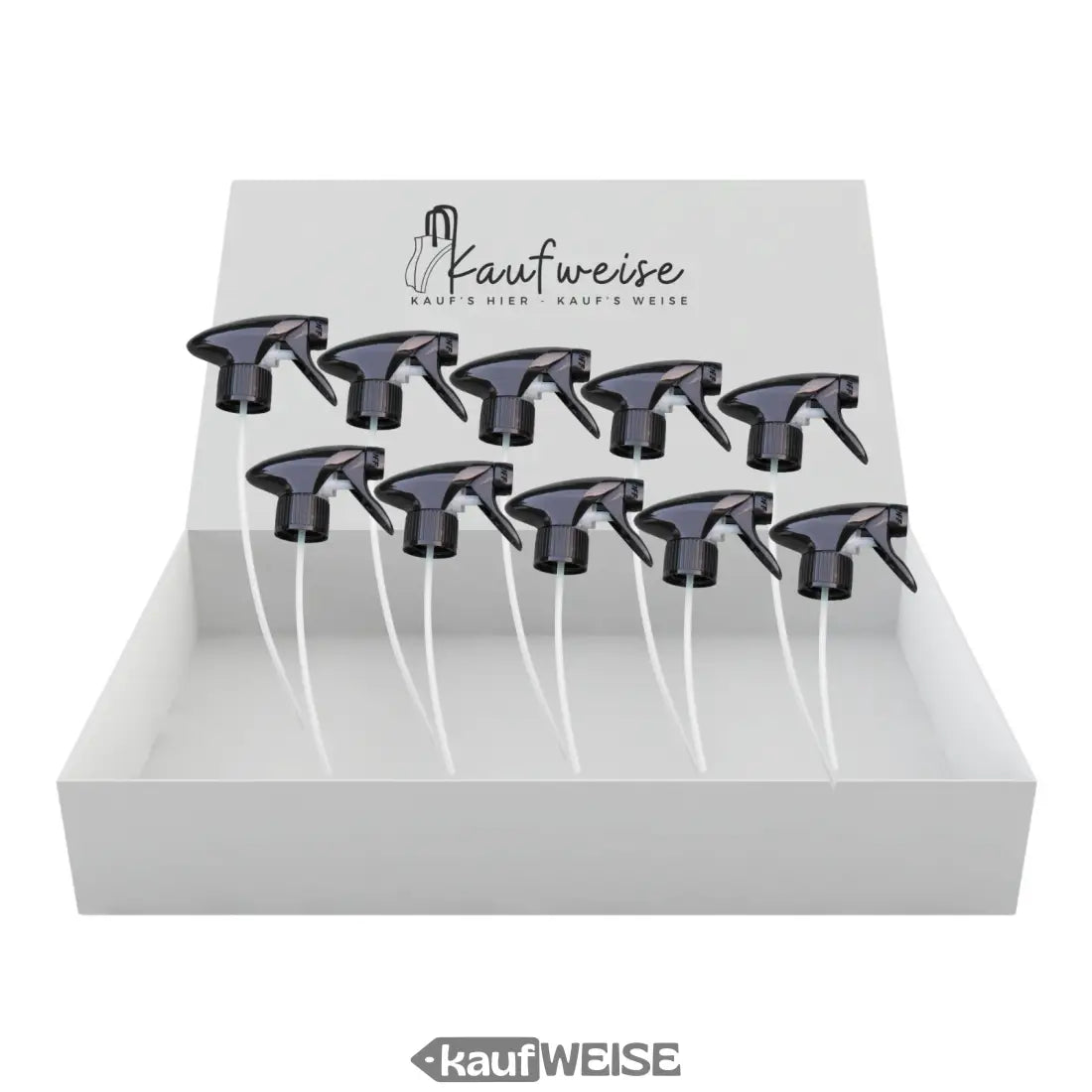 Sprayköpfe im Displaybox für Flaschen mit chemikalienfestem Trigger 28/410