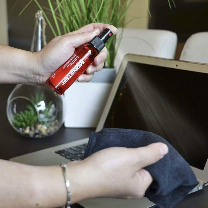 Monster Bildschirmreiniger mit Aegis antibakterielles Mikrofasertuch zur Laptopreinigung