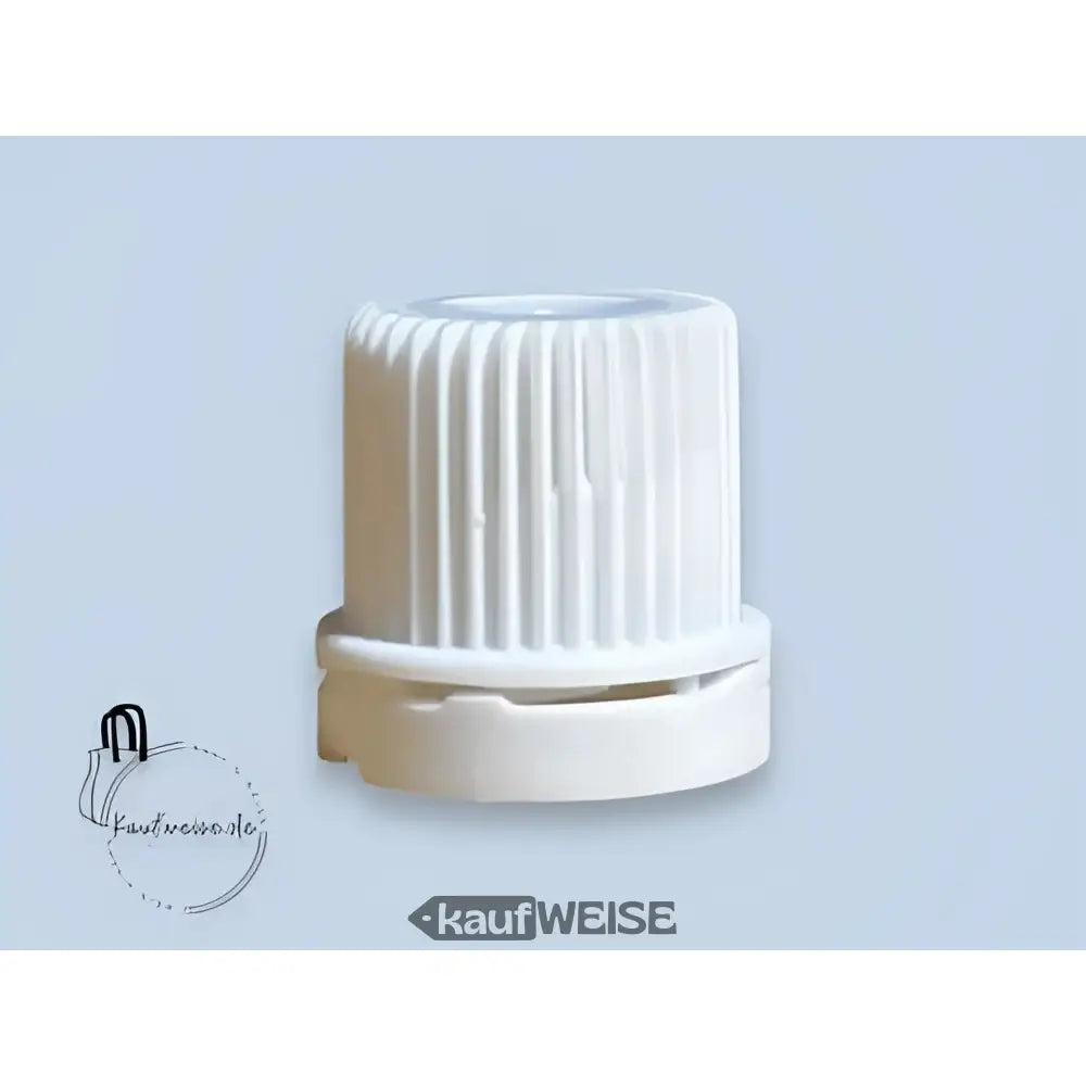 Weißer, ribbeliger Flaschendeckel 18 mm für Kosmetik & Lebensmittel mit einfacher Handhabung