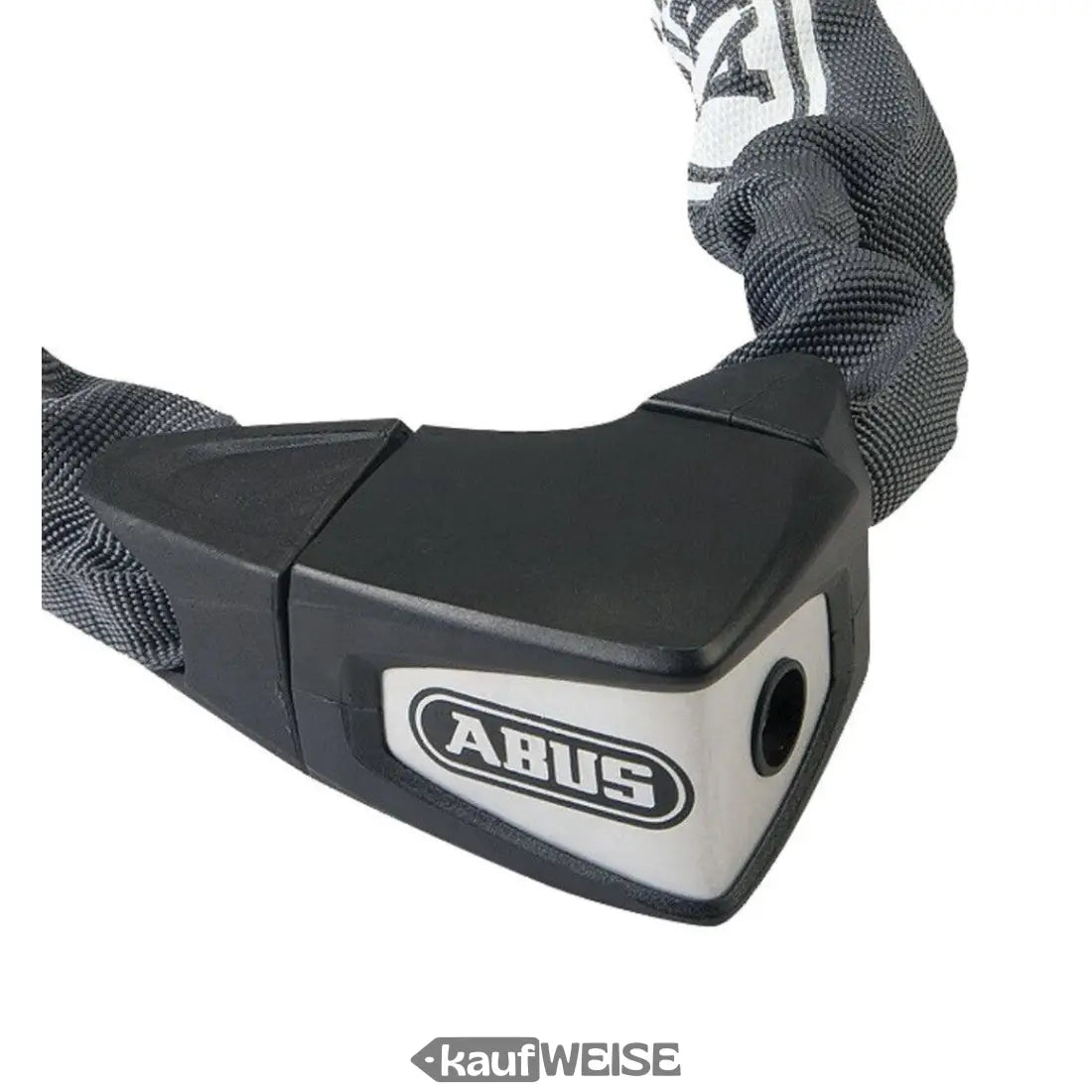 Schwarzes und silbernes ABUS Kettenschloss für Fahrräder oder Motorräder