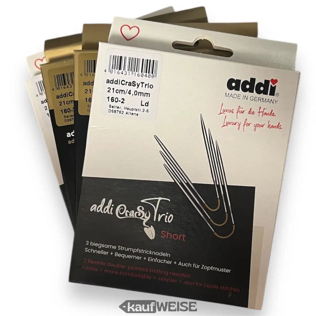 Addi CraSy Trio Short 21 cm Nadelspiel für flexible Sockenstricknadeln im Set