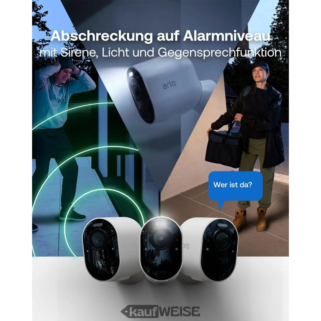 Arlo Ultra 2 4K Schwarz Sicherheitskamera mit Alarm
