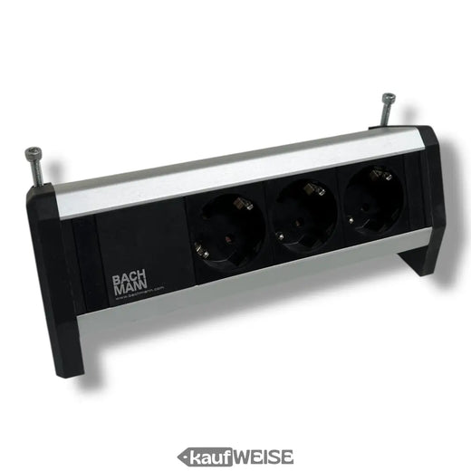 Bachmann DESK 2 Tischsteckdose (3-fach Schuko) | Aluminium-Profil | Inkl. Befestigung | Made in Germany