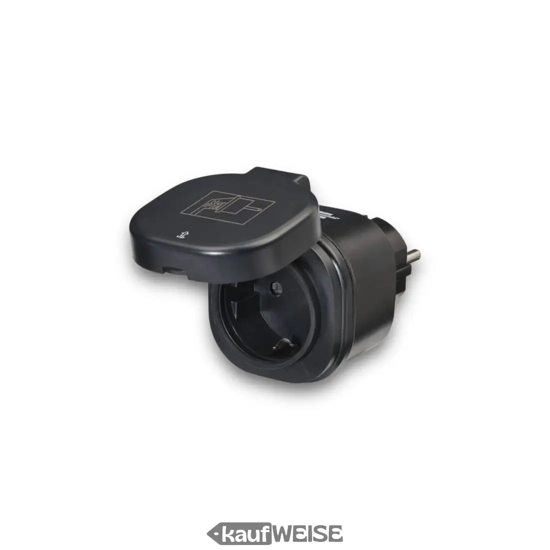 Schwarzer Outdoor-Steckdosenadapter mit Schutzdeckung für BRENNENSTUHL Connect WIFI