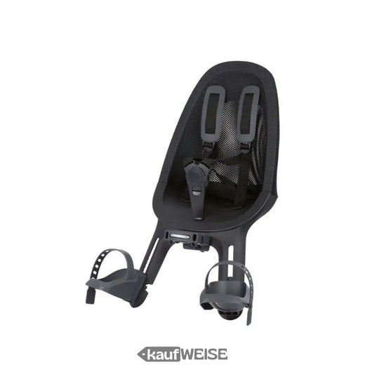 Qibbel Air Front Fahrradsitz Schwarz | Lenkerrohr-Montage | 9 Monate - 3 Jahre (15kg) | Mesh-Polsterung