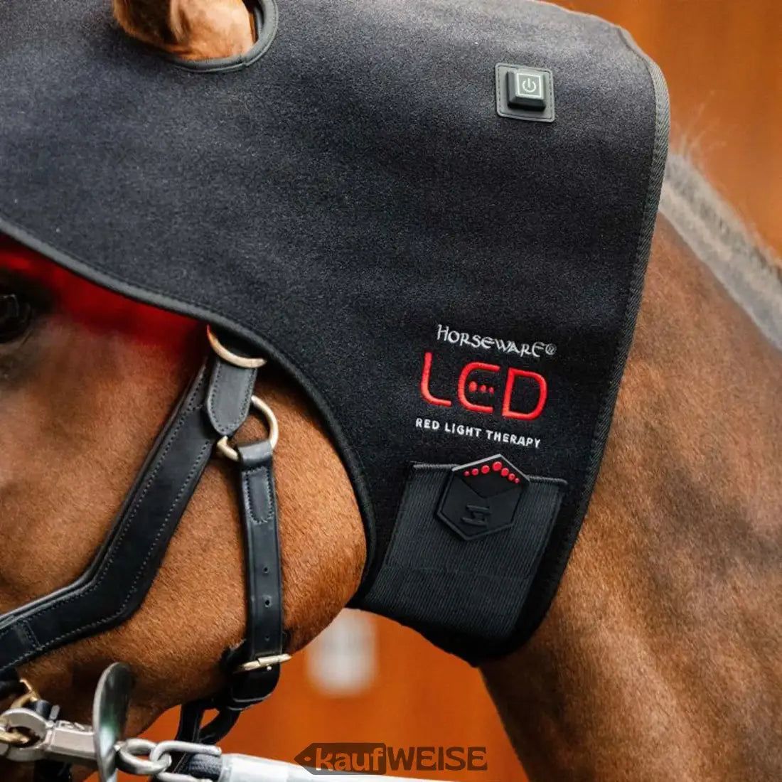 Horseware LED Poll Cap Genickschoner mit Rotlichttherapie, kabellos und akkubetrieben