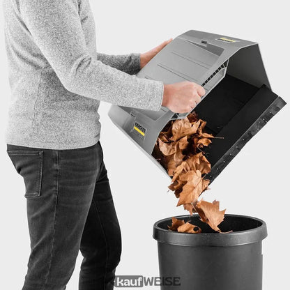 Grauer Laubbläser mit gelben Akzenten und schwarzen Griffen für effiziente Außenreinigung