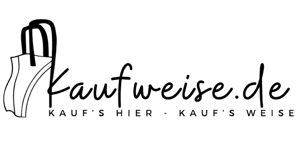 Logo von Kaufweise.de – Online-Shop für einzigartige Artikel und Insolvenzware. Enthält eine stilisierte Einkaufstasche und den Schriftzug 'Kaufweise.de' mit dem Slogan 'Kauf’s hier – Kauf’s weise'