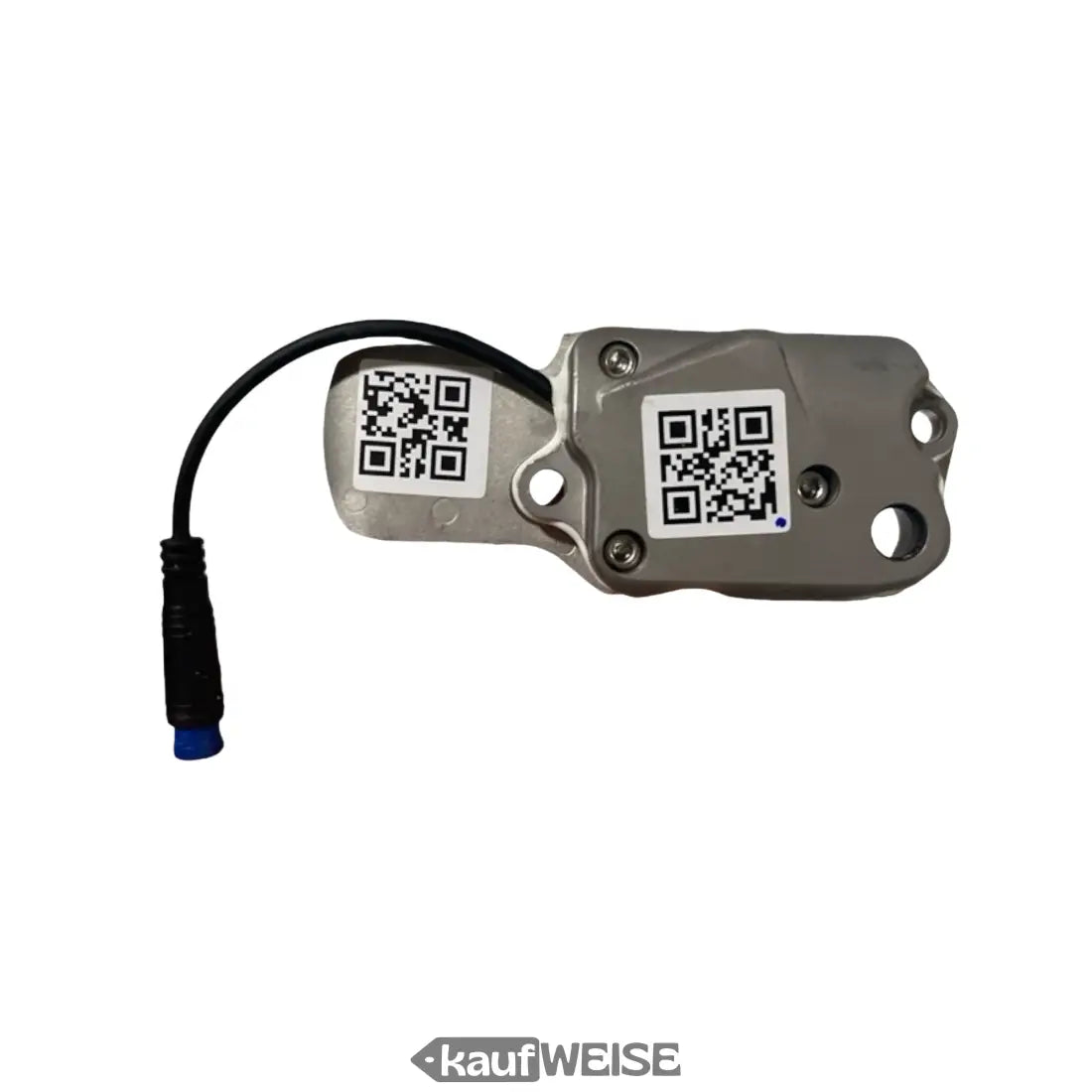 Silbernes Elektronikteil mit QR-Codes und Kabel für Kicklock VanMoof S3 & X3