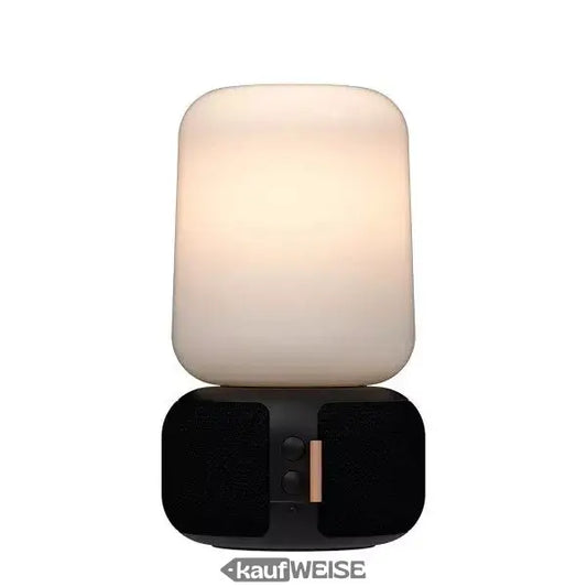 Moderne schwarz-weiße Tischlampe mit Frostglas-Schirm von Kreafunk aLOOMI