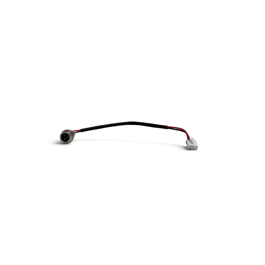 Ladebuchse mit Kabel für Hoverboard, 3-Pin-Rundbuchse, Gesamtansicht mit 18,5 cm Kabel und Steckverbinder