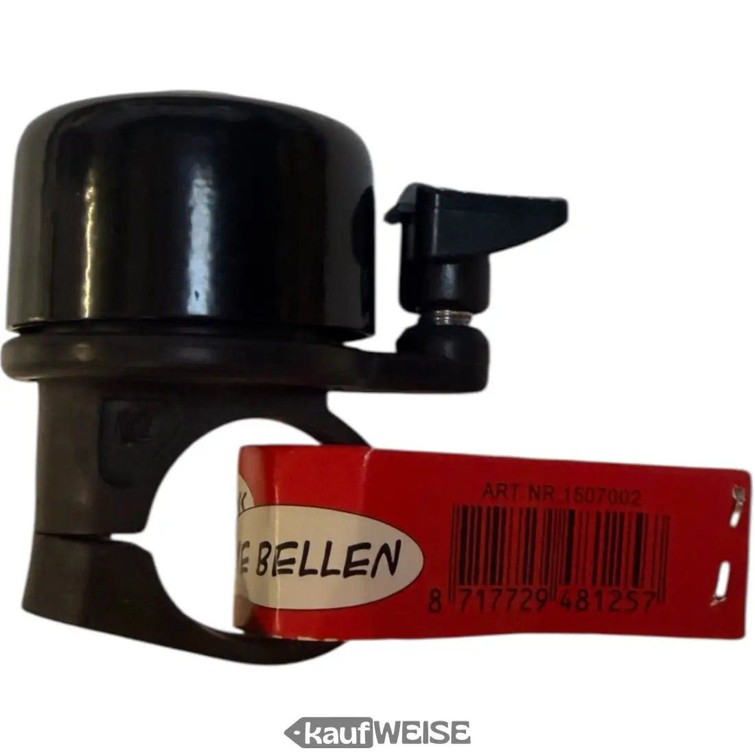 Schwarze Mini-Fahrradklingel mit glänzendem Finish und lautem Signal