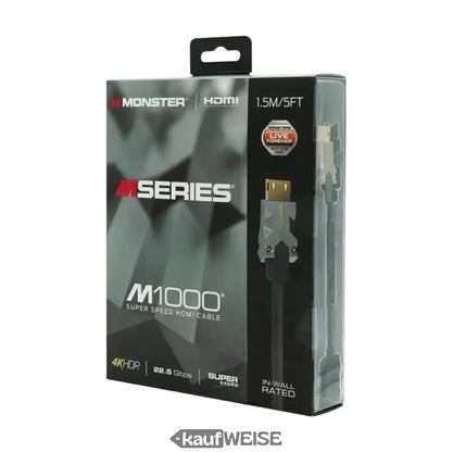 Schwarzer Monster M1000 High-Speed HDMI-Kabel, 1,5m, in Verpackung