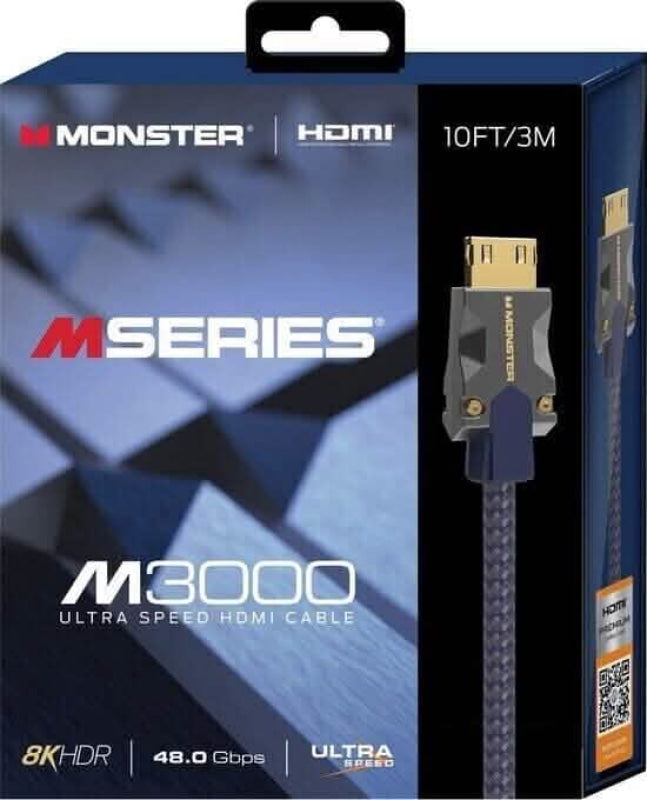 Monster M3000 HDMI Kabel 8K Ultra High Speed 3 Meter Verpackung in voller Ansicht
