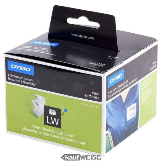 Dymo Original Namensschild-Etiketten 11356 (S0722560) | 300 Stk./Rolle | Für LabelWriter 450, 4XL uvm.