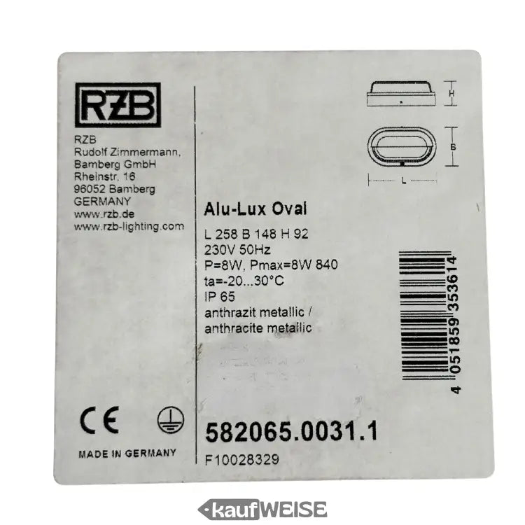 Aluminium ovale LED Wandleuchte mit anthrazit Metallic Finish und IP65 Schutz