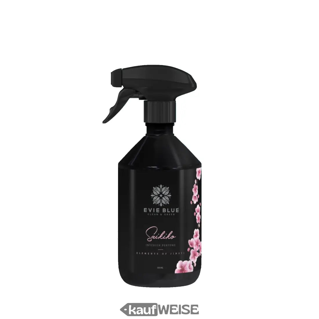 Schwarze Sprühflasche mit Blumenmuster für Saikiko Raumduft Frühlingsblüte