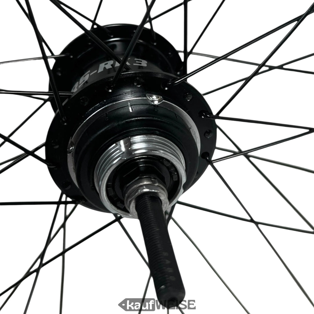 Schwarzer Fahrradnaben-Hub mit Speichen für Sturmey-Archer RS-RK3 3-Gang Nabenschaltung