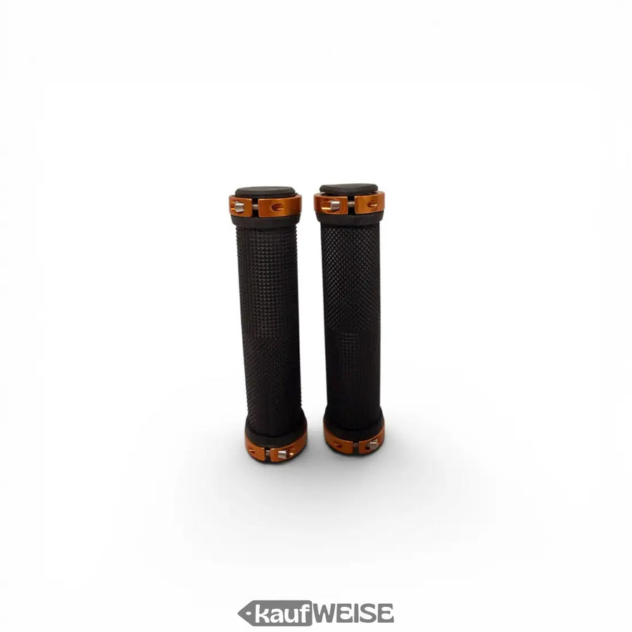 Urban armor fahrradgriffe in schwarz mit orange metallenden rutschfest ergonomisch für stunt scooter bmx mtb