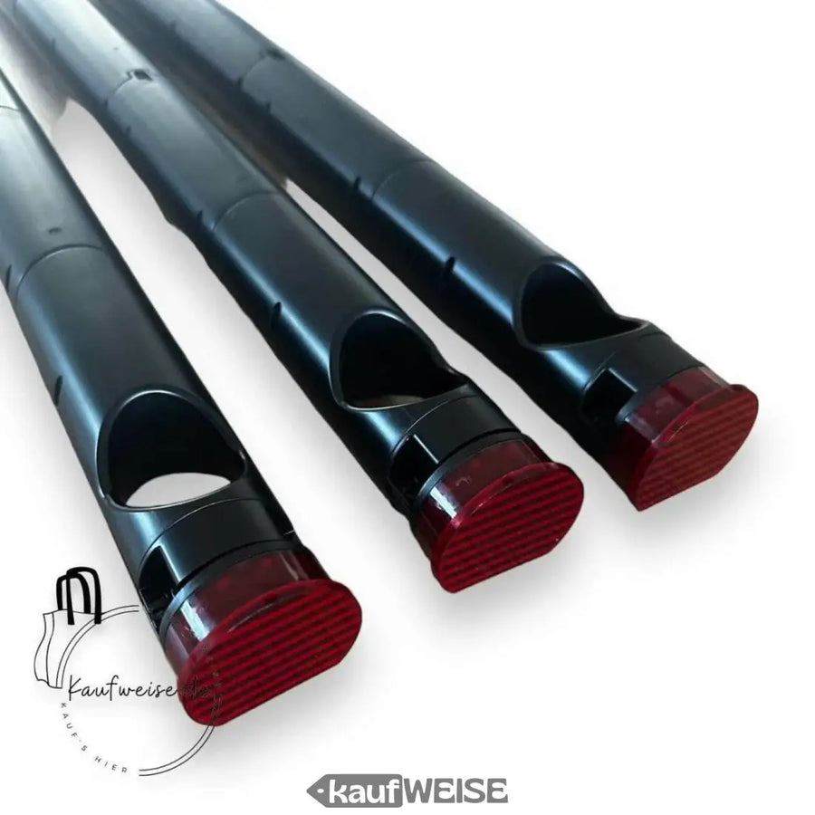 Drei schwarze Metall-Lochstanzer mit roten Spitzen für VanMoof S3 Smart Cartridge