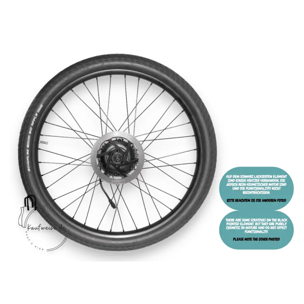 Bicycle wheel with motor hub für VanMoof X3 Vorderrad 24 Zoll und Original VanMoof Bremsscheibe